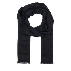 Szal Elisabetta Franchi. Czarne szaliki damskie Elisabetta Franchi, bez wzorów. Za 599.99 zł.