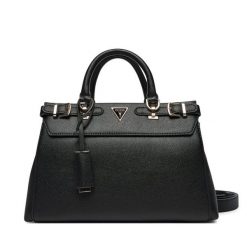 Torebka Guess. Czarne kuferki damskie Guess, z aplikacjami, bez dodatków. Za 409.99 zł.
