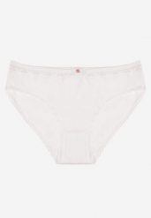 Białe Majtki Figi z Bawełny Ozdobione Kokardą i Koronką Zeterie. Białe figi Renee, bez wzorów, z bawełny. Za 9.99 zł.