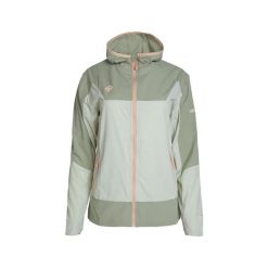 Lekka damska kurtka z kapturem do biegania i trekkingu BENICIA z rękawiczkami So. Zielone kurtki damskie Izas, bez wzorów, z nylonu, z kapturem. Za 286.91 zł.