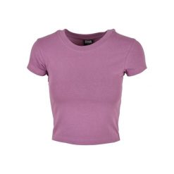 Koszulka damska Urban Classics stretch cropped (Duże rozmiary). Fioletowe bluzki damskie Urban Classics, bez wzorów, bez kołnierzyka, bez ramiączek. Za 90.00 zł.