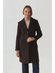 TATUUM Wełniany płaszcz "Sakowia" w kolorze ciemnobrązowym rozmiar: 40. Brązowe płaszcze damskie TATUUM, bez wzorów, z wełny, bez kaptura. Za 543.90 zł.
