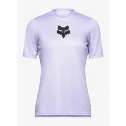 Koszulka damska Fox Ranger SS Jersey Fox Head. Fioletowe koszulki damskie FOX, bez wzorów, z jersey, bez kołnierzyka, bez ramiączek. Za 182.99 zł.