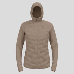 Kurtka hybrydowa damska ODLO Zeroweight Insulator Mid Layer Hoody Full Zip. Brązowe kurtki damskie ODLO, m, bez wzorów, z dżerseju, z kapturem. Za 949.99 zł.