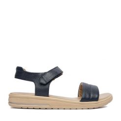 Sandały Lasocki. Niebieskie sandały damskie Lasocki, bez wzorów, bez obcasa, na płaskiej podeszwie, bez zapięcia. Za 159.99 zł.