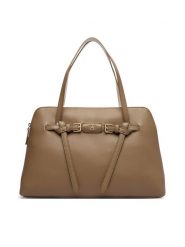 Tommy Hilfiger Torebka Th Buckle Tote AW0AW19032 Beżowy. Brązowe torebki klasyczne damskie Tommy Hilfiger, ze skóry, bez dodatków. Za 649.99 zł.