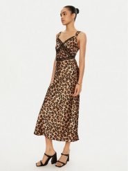 BARDOT Sukienka koktajlowa 58603DB2 Brązowy Regular Fit. Brązowe sukienki damskie Bardot, bez wzorów, z syntetyku, wizytowe, bez ramiączek. Za 359.99 zł.