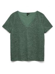 Vero Moda Koszulka w kolorze zielonym rozmiar: XL. Zielone bluzki damskie Vero Moda, xl, bez wzorów, bez kołnierzyka, bez ramiączek. Za 77.95 zł.