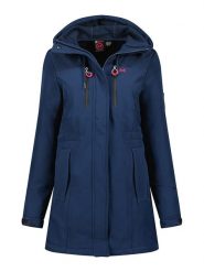 Maison Montaigne Kurtka softshellowa "Tocemai" w kolorze granatowym rozmiar: L. Niebieskie kurtki sportowe damskie Maison Montaigne, l, z aplikacjami, bez kaptura. Za 162.49 zł.