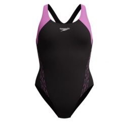 Strój kąpielowy damski Speedo HyperBoom Racerback. Czarne stroje jednoczęściowe Speedo, bez wzorów. Za 219.99 zł.