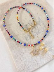 Atelier MIU Pozłacany naszyjnik z zawieszką - dł. 45 cm rozmiar: onesize. Czarne naszyjniki damskie atelier MIU, z cyrkonią, pozłacane. Za 43.99 zł.