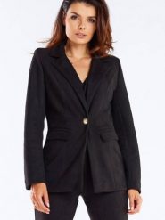 Żakiet Model A460 Black - awama. Czarne marynarki i żakiety damskie Awama, l, bez wzorów, z elastanu, biznesowe. Za 340.97 zł.