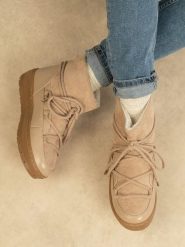 Bellucci Botki zimowe w kolorze khaki rozmiar: 36. Brązowe botki damskie Bellucci, na zimę, bez obcasa, bez zapięcia. Za 165.99 zł.