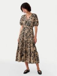 Gap Sukienka codzienna 517740 Khaki Regular Fit. Brązowe sukienki damskie GAP, bez wzorów, z bawełny, bez ramiączek. Za 309.99 zł.