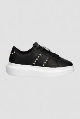 JUST CAVALLI Czarne skórzane sneakersy FONDO URSA DIS. 3. Czarne obuwie sportowe damskie Just Cavalli, bez zapięcia. W wyprzedaży za 499.99 zł.