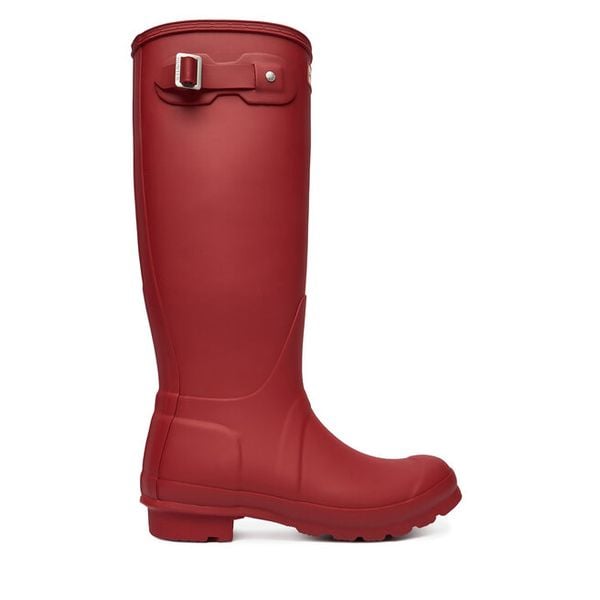 Kalosze Hunter. Czerwone kalosze damskie Hunter, bez wzorów. Za 279.99 zł.