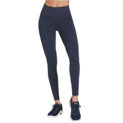 Leginsy fitness damskie Go Walk High Waisted Legging. Niebieskie legginsy sportowe damskie Skechers, xl, bez wzorów, z elastanu, na fitness i siłownię. Za 179.99 zł.