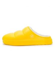 Avispas Klapki "Simson" w kolorze żółtym rozmiar: 36. Żółte klapki damskie Avispas, bez wzorów, z materiału, bez obcasa, bez zapięcia. Za 104.99 zł.