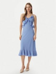 Morgan Sukienka koktajlowa 261-RELODI Niebieski jasny Regular Fit. Niebieskie sukienki damskie Morgan, bez wzorów, z syntetyku, wizytowe, bez ramiączek. Za 399.99 zł.
