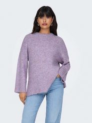 ONLY Sweter w kolorze fioletowym rozmiar: M. Różowe swetry klasyczne damskie Only, m, z wełny, bez kołnierzyka. Za 70.24 zł.