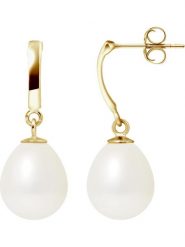 Pearline Złote kolczyki-wkrętki z perłami rozmiar: onesize. Białe kolczyki damskie Pearline, z perłą, złote. Za 543.99 zł.
