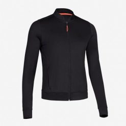 Bluza do biegania damska Kiprun Run 100 Dry. Czarne bluzy damskie KALENJI, na zimę, l, bez wzorów, z materiału, bez kaptura. Za 89.99 zł.