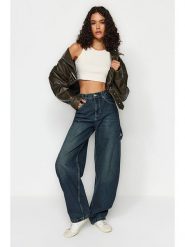 Trendyol Dżinsy - Comfort fit - w kolorze granatowym rozmiar: 36. Niebieskie jeansy damskie Trendyol. Za 114.17 zł.