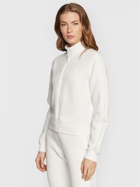 Guess Bluza Allie V2YQ17 K7UW2 Biały Regular Fit. Białe bluzy damskie Guess, xl, z aplikacjami, z wiskozy, bez kaptura. Za 269.99 zł.