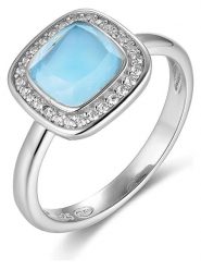 Les Petites Précieuses Srebrny pierścionek z topazem i cyrkoniami rozmiar: 58. Szare pierścionki damskie Les Petites Précieuses, z cyrkonią, srebrne. Za 244.80 zł.