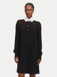 KARL LAGERFELD Sukienka koszulowa A3W13020 Czarny Regular Fit. Czarne sukienki damskie KARL LAGERFELD, bez wzorów, z wiskozy, bez ramiączek. Za 939.99 zł.