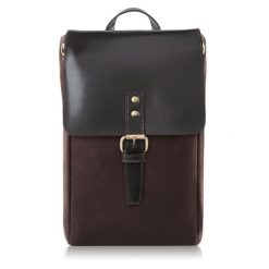 Plecak vintage PAOLO PERUZZI SI-04-BR brązowy. Brązowe plecaki PAOLO PERUZZI, bez wzorów, z materiału. Za 129.99 zł.