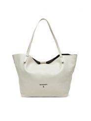 Patrizia Pepe Torebka 2B0130/L148 Biały. Białe shopper bag Patrizia Pepe, bez wzorów, ze skóry, bez dodatków. Za 769.99 zł.