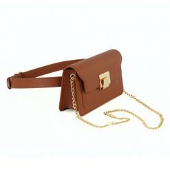 Nerka damska torba biodrowa F34 BIANCA czarny. Brązowe nerki i saszetki damskie bez wzorów, ze skóry ekologicznej. Za 69.00 zł.