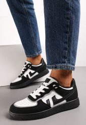 Czarne Sneakersy Sznurowane z Wstawkami Vitorise. Czarne obuwie sportowe damskie Renee, bez zapięcia. Za 74.99 zł.