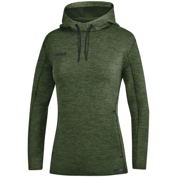 Bluza damska z kapturem Jako Premium Basics. Zielone bluzy damskie JAKO, s, bez wzorów, z bawełny, z kapturem. Za 239.65 zł.