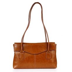 Torebka skórzana damska DAN-A T39 camel. Brązowe torebki klasyczne damskie DAN-A, ze skóry, bez dodatków. Za 329.99 zł.