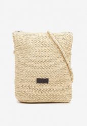 Beżowa Pleciona Torebka Typu Listonoszka Savellea. Brązowe shopper bag Renee, bez wzorów, bez dodatków. Za 44.99 zł.