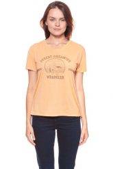 WRANGLER T SHIRT DAMSKI DRAPE TEE APRICOT NECTAR W7016DI65 112130884. Pomarańczowe t-shirty damskie Wrangler, xs, bez wzorów, bez kołnierzyka. W wyprzedaży za 39.99 zł.