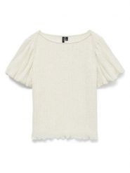 Vero Moda Bluzka w kolorze kremowym rozmiar: S. Brązowe bluzki damskie Vero Moda, s, bez wzorów, bez kołnierzyka, bez ramiączek. Za 75.34 zł.