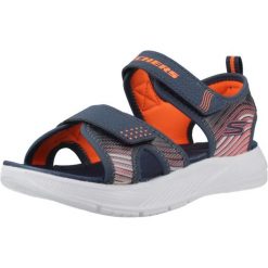 Sandały SKECHERS MICROSPEC-SPLASH Niebieski. Czarne sandały damskie Skechers, bez wzorów, z materiału, bez obcasa, bez zapięcia. Za 179.00 zł.