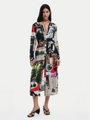 Desigual Sukienka koszulowa Collage 25SWVW45 Kolorowy Regular Fit. Sukienki damskie Desigual, bez wzorów, z wiskozy, bez ramiączek. Za 499.99 zł.