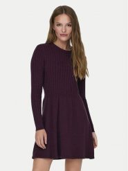 ONLY Sukienka dzianinowa 15306551 Bordowy Regular Fit. Czerwone sukienki damskie Only, bez wzorów, z dzianiny, bez ramiączek. Za 199.99 zł.
