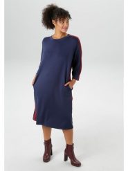 Aniston Sukienka w kolorze granatowym rozmiar: 50. Niebieskie sukienki damskie Aniston, bez wzorów, bez ramiączek. Za 78.47 zł.