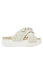 Klapki damskie Inuikii WOVEN STONES PLATFORM. Białe klapki damskie Inuikii, bez wzorów, z bawełny, bez obcasa, na platformie, bez zapięcia. Za 979.99 zł.