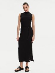 Calvin Klein Sukienka letnia K20K208304 Czarny Slim Fit. Czarne sukienki damskie Calvin Klein, bez wzorów, z syntetyku, bez ramiączek. Za 599.99 zł.