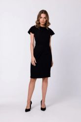 Elegancka ołówkowa sukienka z paskiem krótki rękaw czarna. Czarne sukienki damskie Stylove, bez wzorów, z elastanu, biznesowe, bez ramiączek. Za 329.00 zł.