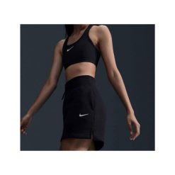 Biustonosz sportowy Nike średnie wsparcie. Czarne biustonosze sportowe damskie Nike, bez wzorów, z materiału. Za 141.00 zł.