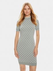 Guess Sukienka dzianinowa Ss Lise W3YK39 Z37K0 Zielony Bodycon Fit. Zielone sukienki damskie Guess, z aplikacjami, z dzianiny, bez ramiączek. Za 279.99 zł.