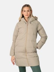 KARI TRAA Płaszcz puchowy "Julia" w kolorze szarobrązowym rozmiar: L. Brązowe płaszcze damskie Kari Traa, l, bez wzorów, z puchu, bez kaptura. Za 836.56 zł.