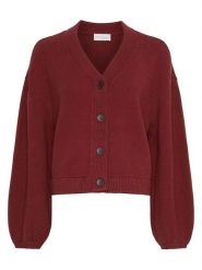 MOSS COPENHAGEN Kardigan "Zafina" w kolorze bordowym rozmiar: L/XL. Czerwone kardigany damskie Moss Copenhagen, l, bez wzorów, z bawełny. Za 262.29 zł.